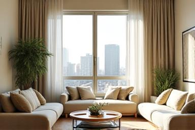 Sala de estar luminosa en apartamento