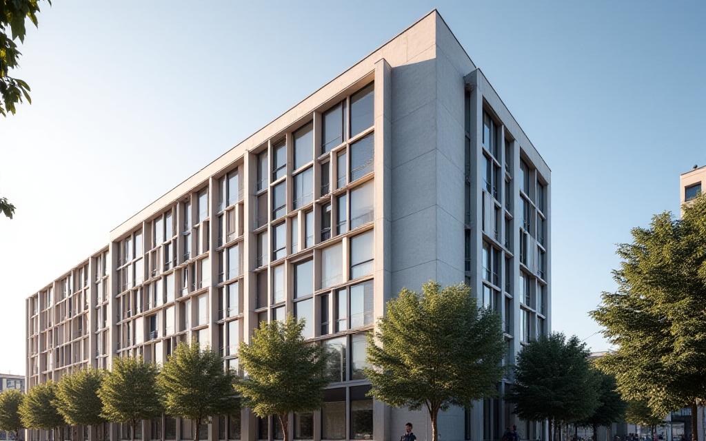 Fachada moderna de un edificio residencial en Madrid gestionado por Cima Hogar